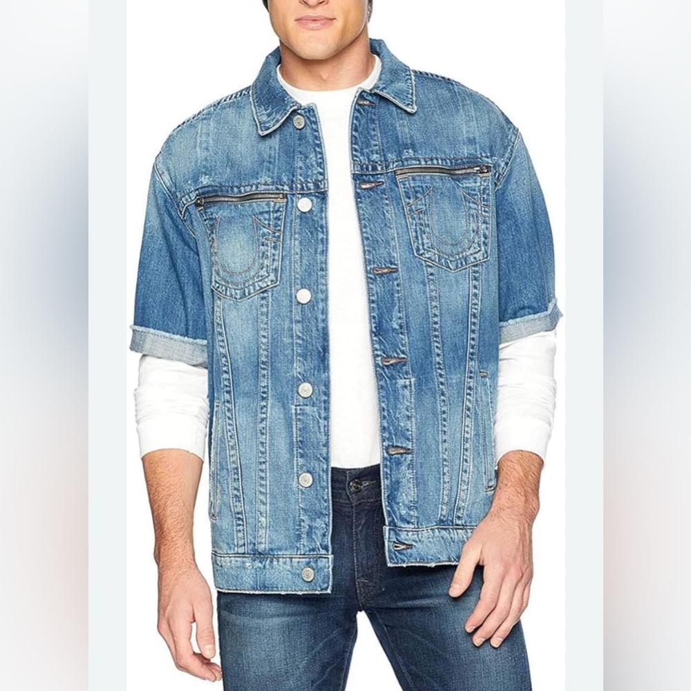True Religion Short Sleeve Denim Turner Jacket Large